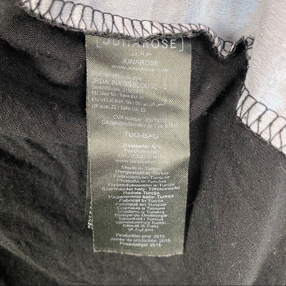 Junarose Blue Black Abstract Pattern Scoop Neck Blouse Women's 20 Hi-Low - Picture 7 of 8